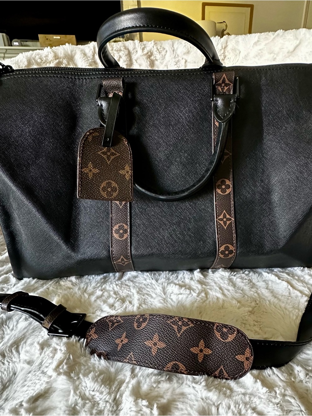Louis Vuitton Black & Brown Monogram Travel Holdall